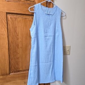 Blue Polyester Sleeveless Summer Dress
